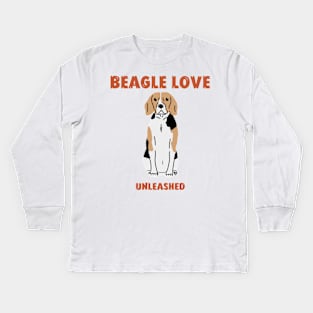 Beagle Love Unleashed Kids Long Sleeve T-Shirt